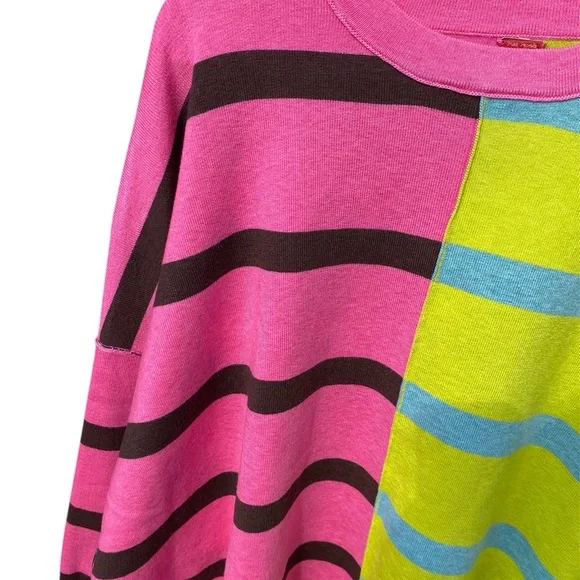 Free people Uptown Stripe Pullover Colorful Striped Oversized Sweater - Picture 3 of 6